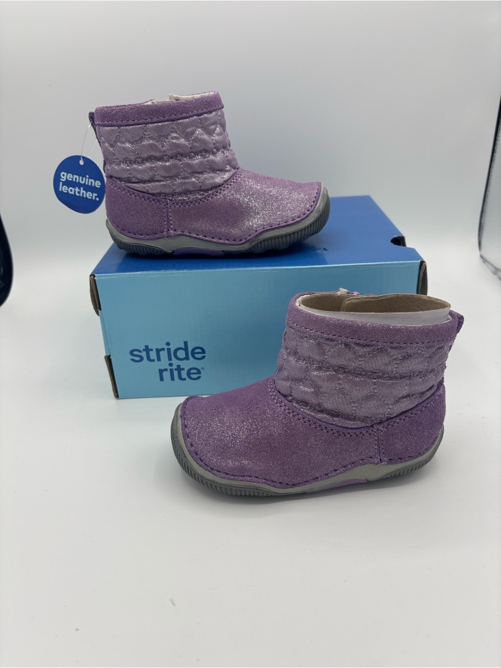 Stride Rite Purple Girls' Leather Winter Boot Size 9.5Wide width NwT
